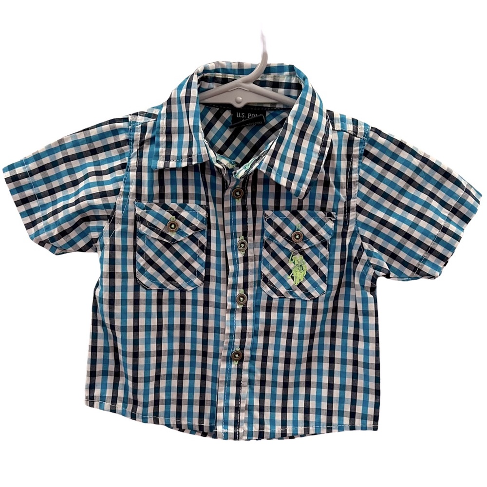 U.S. Polo Assn. Short-Sleeve Button-Down| Infant Boys Sz 3-6 Months